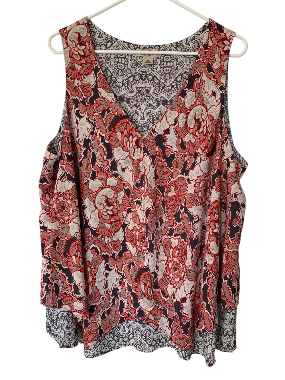 Lucky Brand Blouse Bandana Style Sleeveless Size 1X